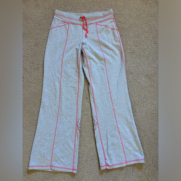 Y2K Sphinx Straight Leg Yoga Athleta Sweats With Embroidery On Legs Size Small - Picture 1 of 6